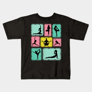 Namaste Chakra Meditation Poses In Yoga Kids T-Shirt